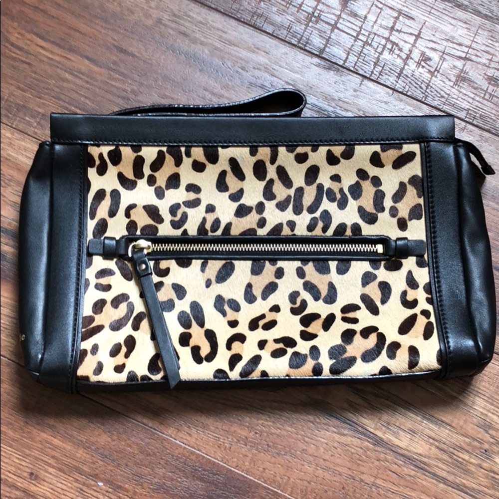 Kate Spade Leopard Haircalf & Leather Clutch